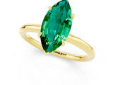 Yellow gold Marquise Cut Emerald Solitaire Ring with Thin Band and Four-Prong Setting_13