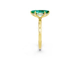 Yellow gold Marquise Cut Emerald Solitaire Ring with Thin Band and Four-Prong Setting_14