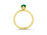 Yellow gold Marquise Cut Emerald Solitaire Ring with Thin Band and Four-Prong Setting_15