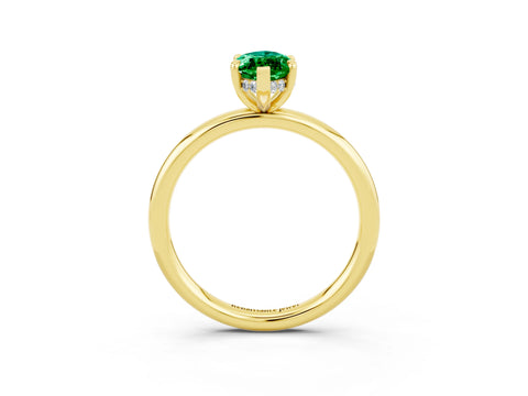 Yellow gold Marquise Cut Emerald Solitaire Ring with Thin Band and Four-Prong Setting_15