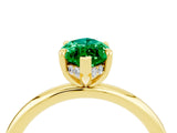 Yellow gold Marquise Cut Emerald Solitaire Ring with Thin Band and Four-Prong Setting_16