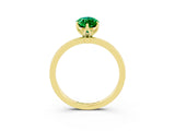 Yellow gold Marquise Cut Emerald Solitaire Ring with Thin Band and Prong Setting_15