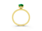 Yellow gold Marquise Cut Emerald Solitaire Ring with Thin Band and Prong Setting_27