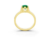 Yellow gold Marquise Cut Emerald Solitaire Ring with Wide Band and Prong Setting_3