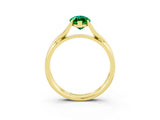 Yellow gold Marquise Cut Emerald Solitaire Twist Band Prong Setting Ring_39