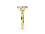 Yellow gold Marquise Cut Five-Stone Prong Set Diamond Ring with Classic Band_43