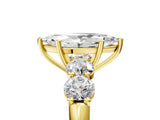 Yellow gold Marquise Cut Five-Stone Prong Set Diamond Ring with Classic Band_46