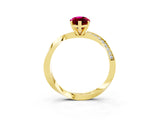 Yellow gold Marquise Cut Garnet Engagement Ring with Side Stone Accents and Four-Prong Setting_63