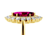 Yellow gold Marquise Cut Garnet Floral Double Halo Engagement Ring with Prong Setting_65