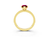 Yellow gold Marquise Cut Garnet Milgrain Pavé Engagement Ring with Four-Prong Setting_3