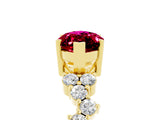 Yellow gold Marquise Cut Garnet Scattered Round Accent Ring with Prong Setting_17