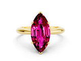 Yellow gold Marquise Cut Garnet Solitaire Engagement Ring with Cathedral Setting and Four-Prong Mount_24