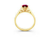 Yellow gold Marquise Cut Garnet Solitaire Engagement Ring with Cathedral Setting and Four-Prong Mount_27