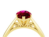 Yellow gold Marquise Cut Garnet Solitaire Engagement Ring with Cathedral Setting and Four-Prong Mount_28