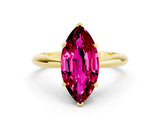 Yellow gold Marquise Cut Garnet Solitaire Engagement Ring with Cathedral Setting and Four-Prong Mount_72
