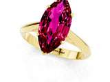Yellow gold Marquise Cut Garnet Solitaire Engagement Ring with Cathedral Setting and Four-Prong Mount_73