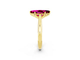 Yellow gold Marquise Cut Garnet Solitaire Engagement Ring with Cathedral Setting and Four-Prong Mount_74