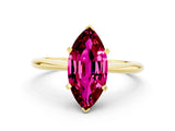 Yellow gold Marquise Cut Garnet Solitaire Engagement Ring with Classic Band and Four-Prong Setting_24
