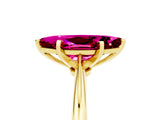 Yellow gold Marquise Cut Garnet Solitaire Engagement Ring with Classic Band and Four-Prong Setting_29
