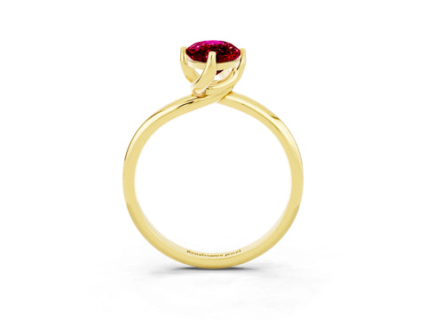 Yellow gold Marquise Cut Garnet Solitaire Engagement Ring with Four-Prong Setting and Classic Band_15