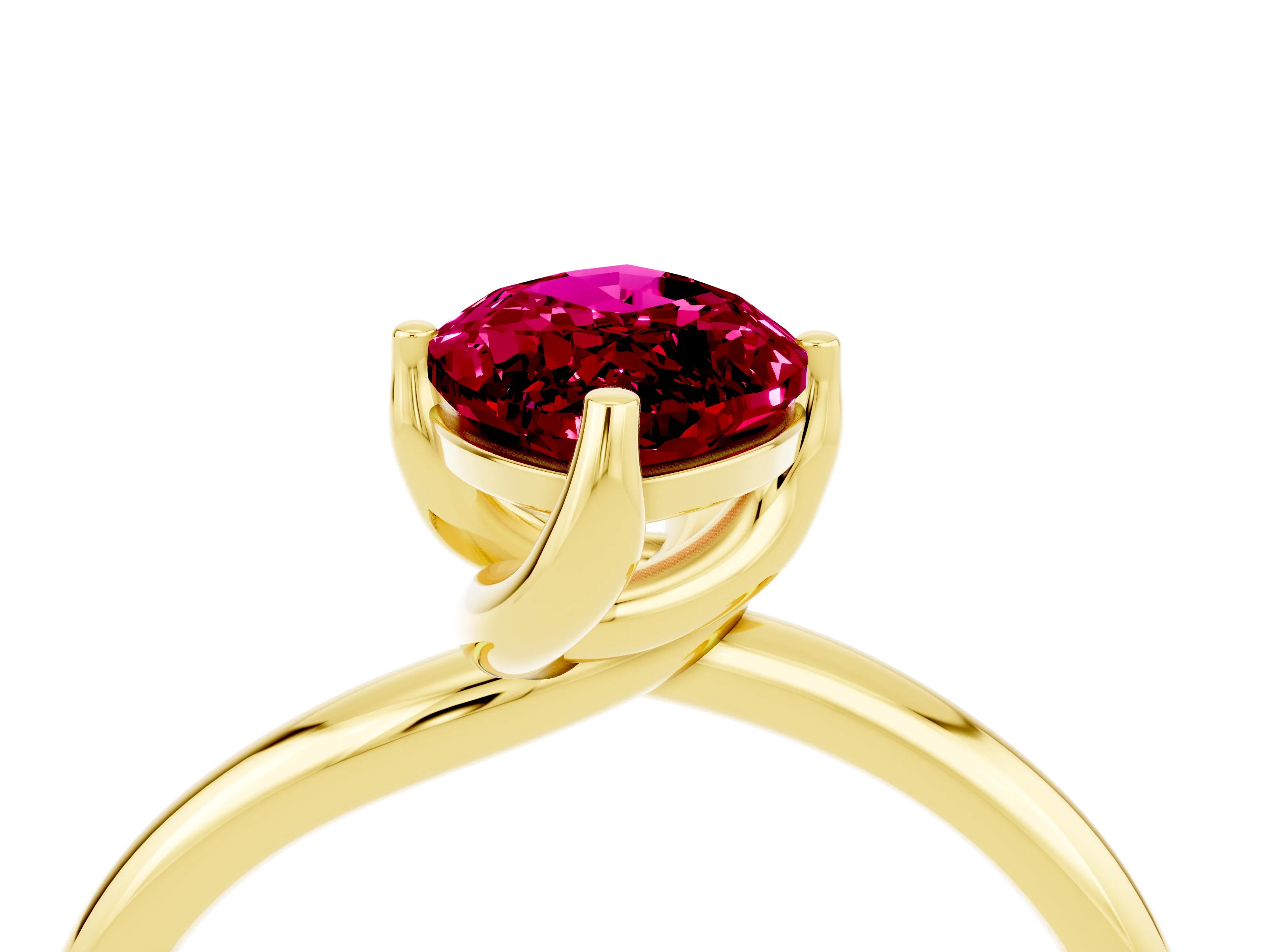 Yellow gold Marquise Cut Garnet Solitaire Engagement Ring with Four-Prong Setting and Classic Band_16
