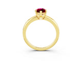 Yellow gold Marquise Cut Garnet Solitaire Engagement Ring with Round Band and Four-Prong Setting_3