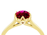 Yellow gold Marquise Cut Garnet Solitaire Ring with Flower Prong Setting and Classic Band_40