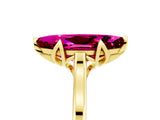 Yellow gold Marquise Cut Garnet Solitaire Ring with Flower Prong Setting and Classic Band_41