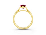 Yellow gold Marquise Cut Garnet Solitaire Twist Band Prong Setting Ring_39