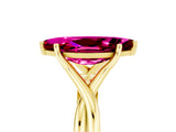 Yellow gold Marquise Cut Garnet Solitaire Twist Band Prong Setting Ring_41