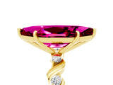 Yellow gold Marquise Cut Garnet Solitaire Twisted Band with Round  Accents and Prong Setting_17
