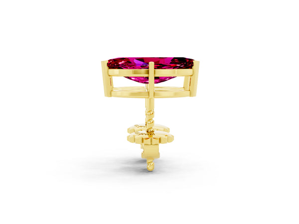 Yellow gold Marquise Cut Garnet Stud Earrings