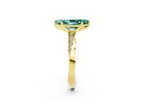 Yellow gold Marquise Cut Green Sapphire Engagement Ring with Side Stone Accents and Four-Prong Setting_62