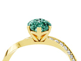 Yellow gold Marquise Cut Green Sapphire Engagement Ring with Side Stone Accents and Four-Prong Setting_64