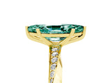 Yellow gold Marquise Cut Green Sapphire Engagement Ring with Side Stone Accents and Four-Prong Setting_65