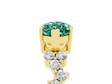 Yellow gold Marquise Cut Green Sapphire Scattered Round Accent Ring with Prong Setting_17