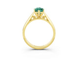 Yellow gold Marquise Cut Green Sapphire Solitaire Engagement Ring with Cathedral Setting and Four-Prong Mount_27