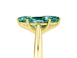 Yellow gold Marquise Cut Green Sapphire Solitaire Engagement Ring with Cathedral Setting and Four-Prong Mount_71