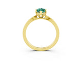 Yellow gold Marquise Cut Green Sapphire Solitaire Engagement Ring with Classic Band and Four-Prong Setting_27