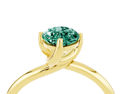 Yellow gold Marquise Cut Green Sapphire Solitaire Engagement Ring with Four-Prong Setting and Classic Band_16