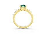 Yellow gold Marquise Cut Green Sapphire Solitaire Engagement Ring with Round Band and Four-Prong Setting_3