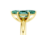 Yellow gold Marquise Cut Green Sapphire Solitaire Engagement Ring with Round Band and Four-Prong Setting_5