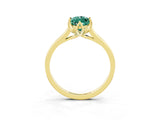 Yellow gold Marquise Cut Green Sapphire Solitaire Ring with Flower Prong Setting and Classic Band_39