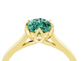 Yellow gold Marquise Cut Green Sapphire Solitaire Ring with Flower Prong Setting and Classic Band_40