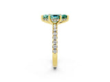 Yellow gold Marquise Cut Green Sapphire Solitaire Ring with Round  Pavé Band and Four-Prong Setting_38