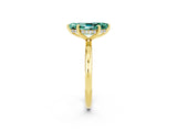 Yellow gold Marquise Cut Green Sapphire Solitaire Ring with Thin Band and Four-Prong Setting_14