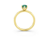 Yellow gold Marquise Cut Green Sapphire Solitaire Ring with Thin Band and Four-Prong Setting_15