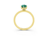 Yellow gold Marquise Cut Green Sapphire Solitaire Ring with Thin Band and Prong Setting_15