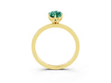 Yellow gold Marquise Cut Green Sapphire Solitaire Ring with Thin Band and Prong Setting_27