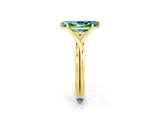 Yellow gold Marquise Cut Green Sapphire Solitaire Twist Band Prong Setting Ring_50